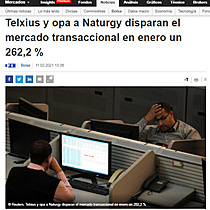 Telxius y opa a Naturgy disparan el mercado transaccional en enero un 262,2 %